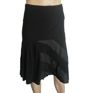 Deca Paris Black Lagenlook Midi Skirt Sz T1 Small